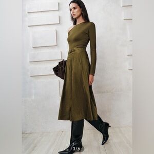 Soft Suede effect A-Line midi skirt